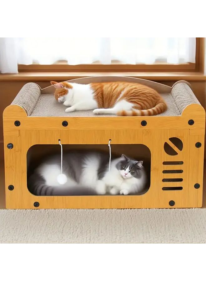 Small Replacement Cat House with Scratching Board Multi Level Hammock - Image 5